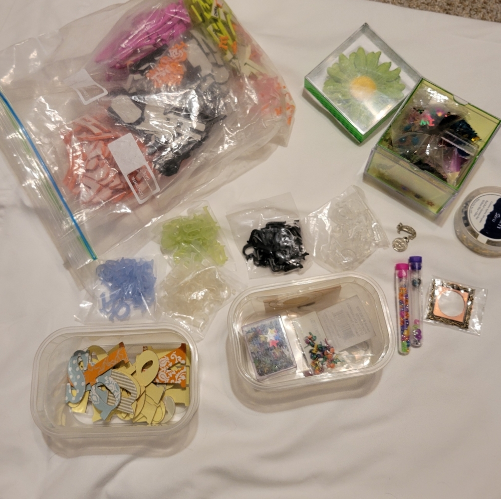 Craft Supplies Assortment with Letter Stickers